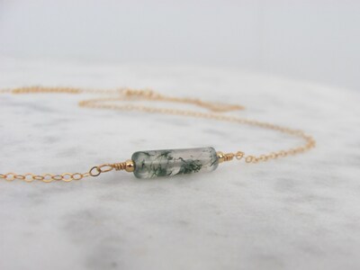 Moss Agate Necklace and Earring Set - image9